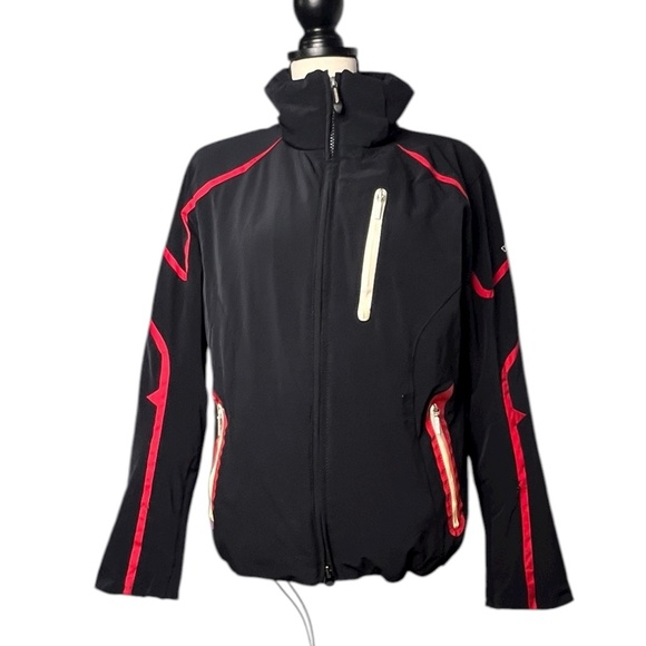 Descente Women’s Ski Jacket Sz 10 Black Red Trim Waterproof Insulated Winter - Picture 1 of 9
